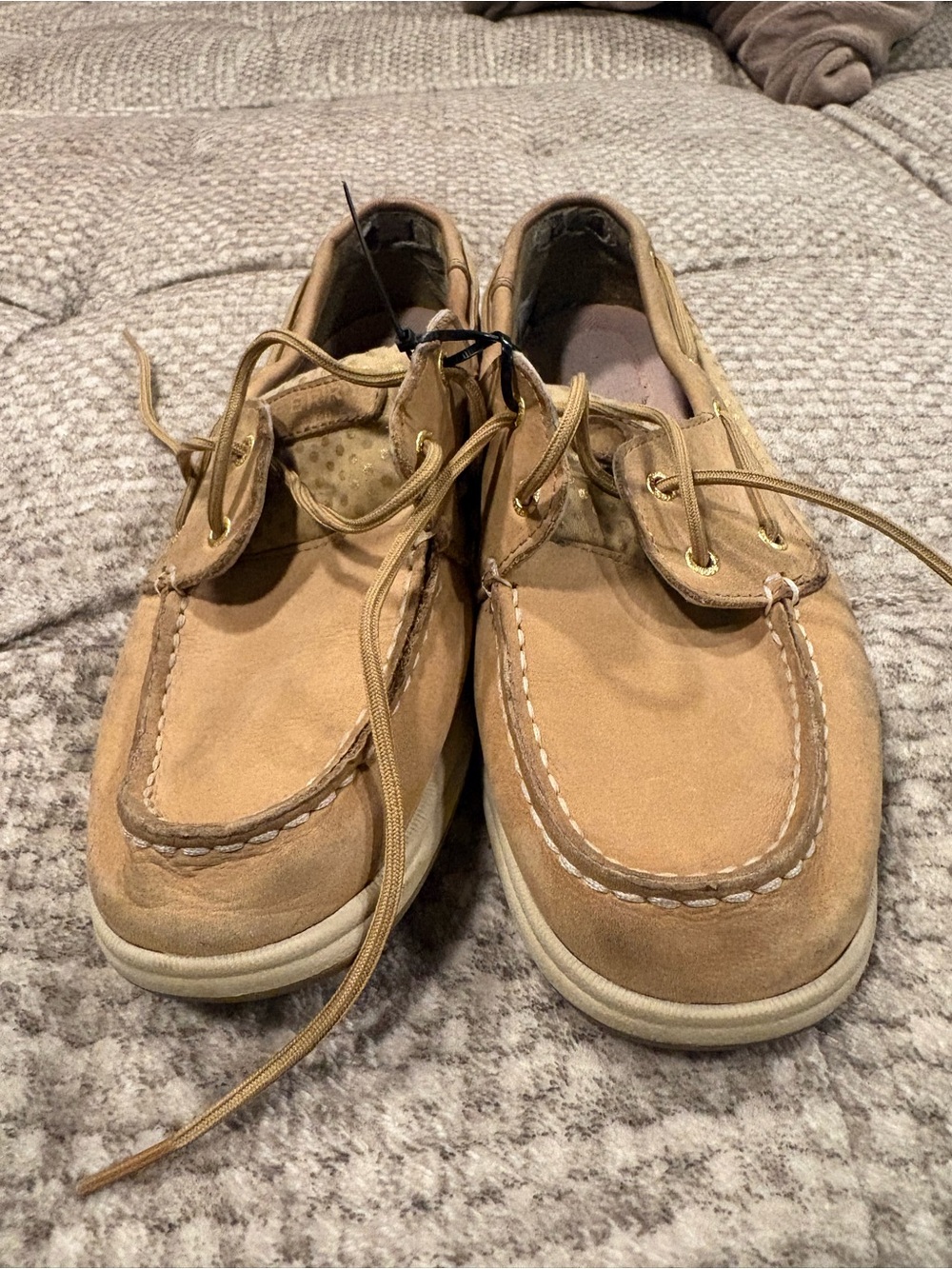 Sperry Women's Tan Suede Boat Sneakers